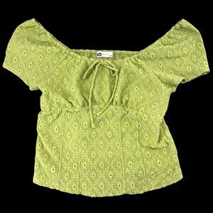 So Cinched Front Puff Sleeve Crop Top